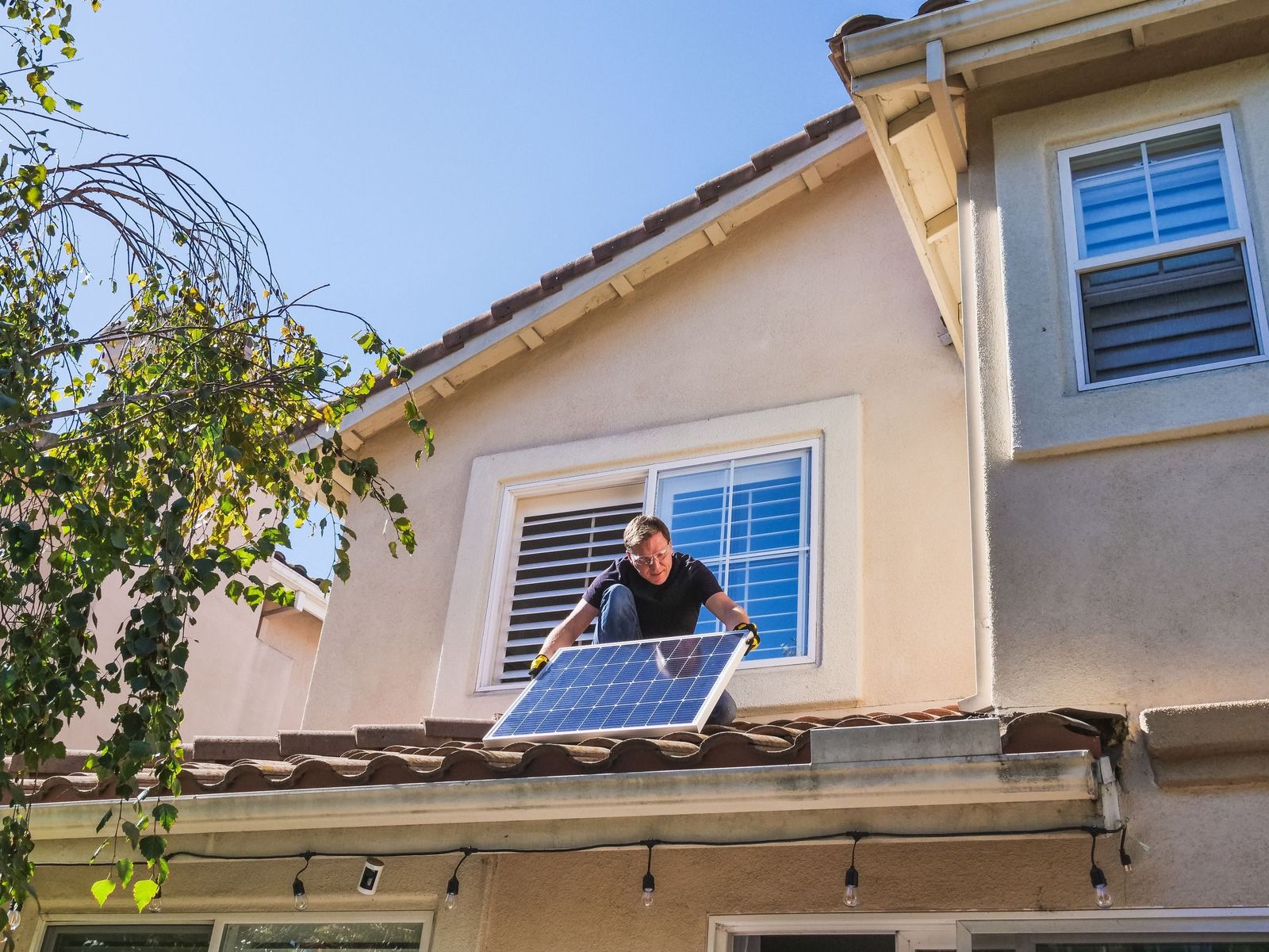 Installation photovolta&iuml;que sur une maison